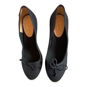 J. Crew Seville fabric espadrille wedge with bow